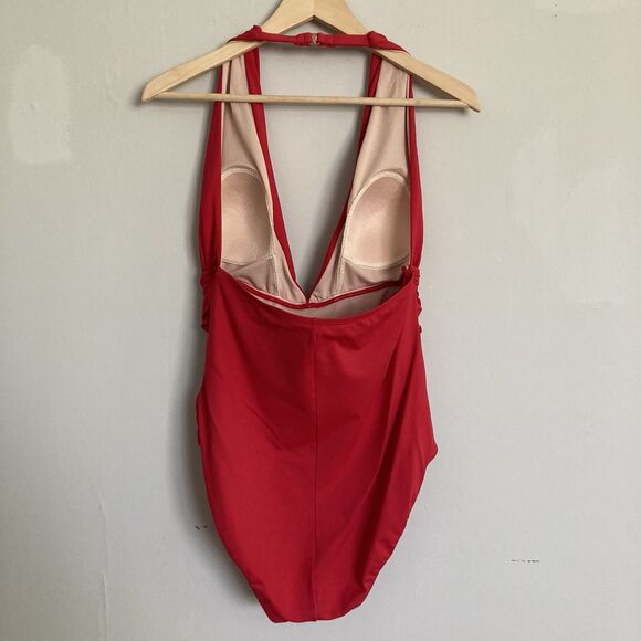 La Blanca Halter Twist Bathing Suit XL One Piece Red Women’s - Picture 8 of 9